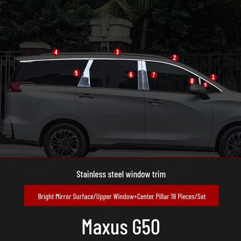 Maxus G50 Нержавеющая сталь Декоративная накладка на окно автомобиля – Яркая декоративная полоса на кромку двери