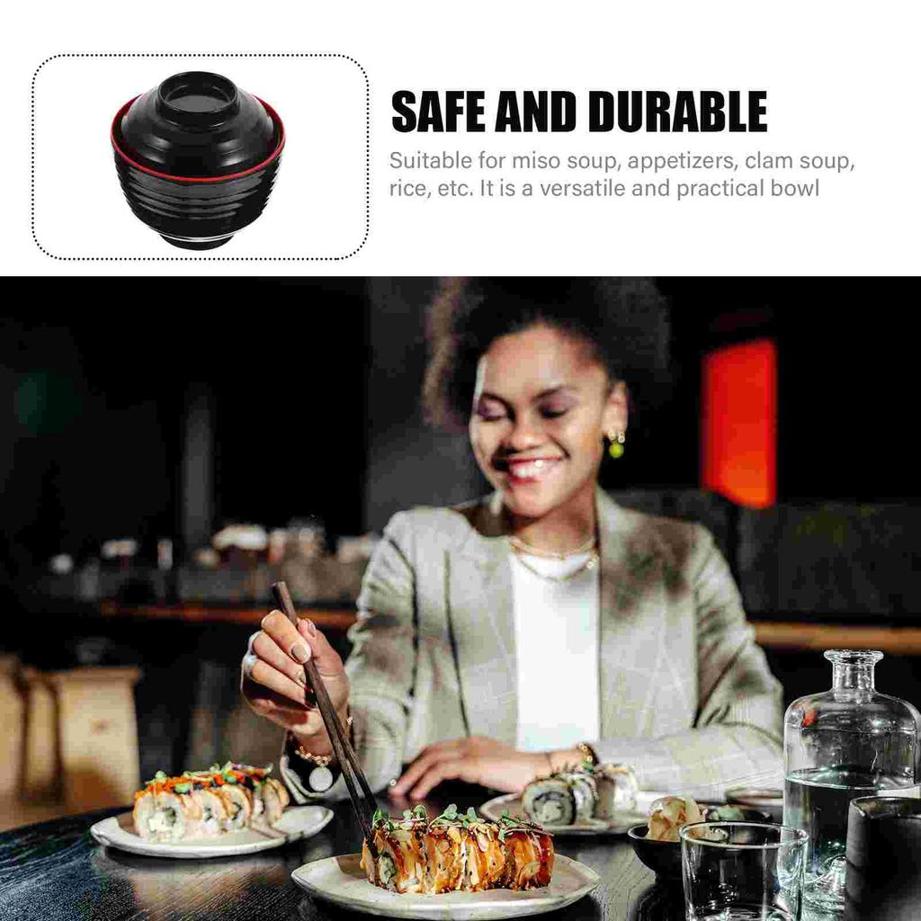 Миска для супа мисо, сервировочные миски для японцев с крышкой, покрытые фруктами, ресторан, меламиновый стиль, рис