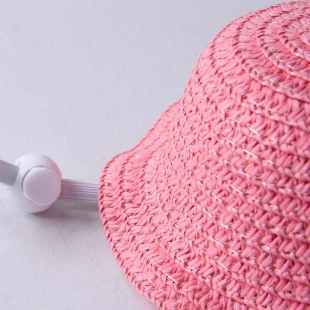 Breathable Cat Sun Hat Adjustable Dog Fisherman Hat Cute Pet Straw Hat Walking Hiking