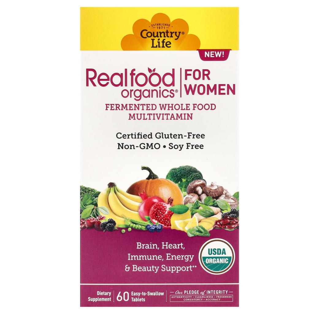 Realfood Organics, Women's Multivitamin, 60 Easy-to-Swallow Tablets