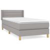 Maison Exclusive - Sommier à lattes de lit et matelas Gris clair 90x190 cm Tissu