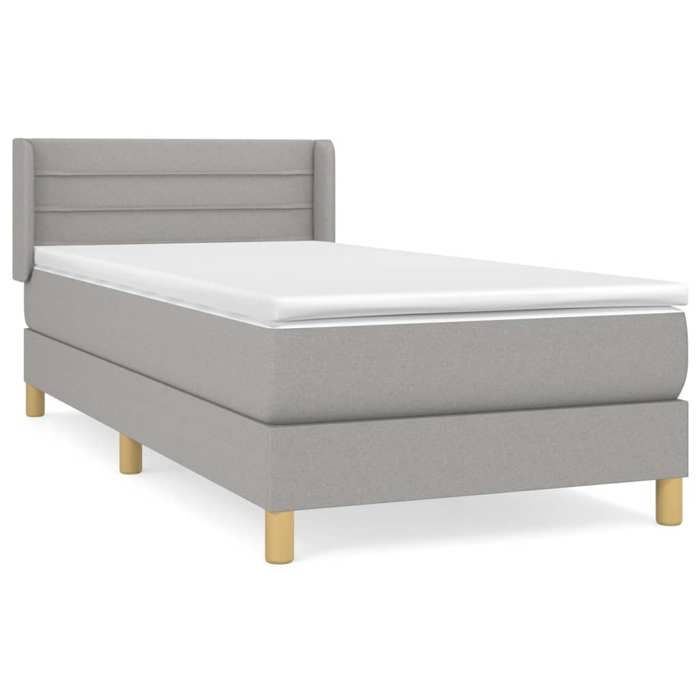 Maison Exclusive - Sommier à lattes de lit et matelas Gris clair 90x190 cm Tissu