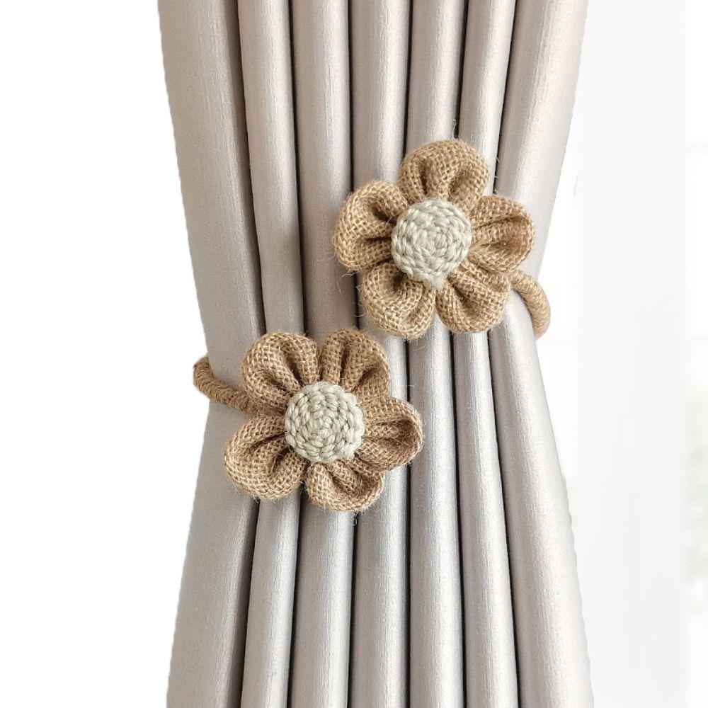 Flower Shape Flower Curtain Ties Handmade Curtain Strap  Curtains Accessories