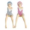 14CM Anime Re:Life in a different world from zero Figure Ram And Rem Pajamas instant noodles press Sitting Position Anime Model