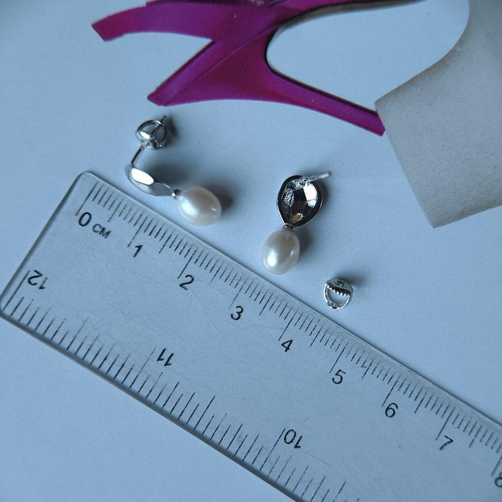 Серебряные серьги с натуральным жемчугом 4.75ct (2186199)