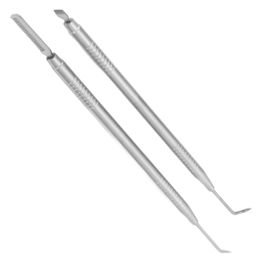 Инструмент 2 в 1 для ламинирования ресниц из нержавеющей стали, двусторонний инструмент для разделения ресниц для перманентной завивки бровей