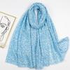 Luxury Cotton Viscose Fringe Scarf for Women Hijab Beach Stoles Gold Polka Floral Shawl Wraps Female Echarpe Bufandas Femme