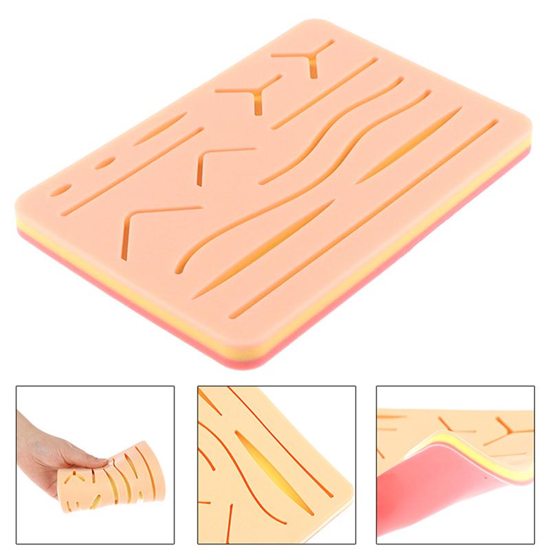 Reusable Silicone Suture Practice Pad for Medical Surgical Training Traumatic Wound Simulation Teaching Model Fake Skin Kit