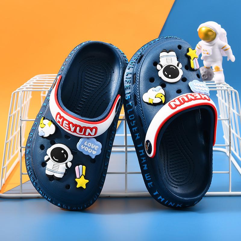 Удобные Дышащие Летние Мультяшные Клоги для Девочек и Мальчиков для Игр в Помещении и на Открытом Воздухе