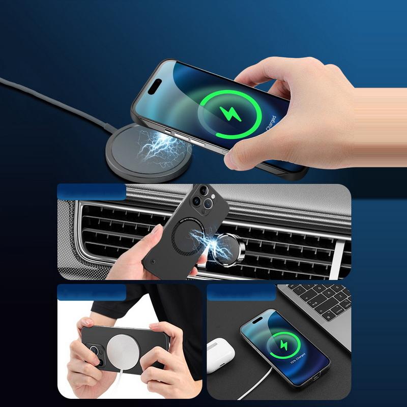 Ультратонкий безрамный роскошный ударопрочный однотонный чехол Magsafe для iPhone 16 15 14 13 12 Pro Max 11 Samsung S24 S23 S22 Ultra
