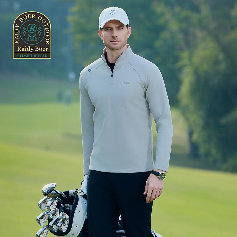 2025 Spring Men's Half Zipper Stand up Collar Outdoor Sports Long Sleeve T-shirt 6312