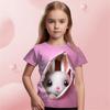 Girl Clothes Girl T-Shirt Short Sleeve Cartoon Rabbit 3D Print Children Autumn Clothes Boys Girls Casual Fashion Tee Top Clothing