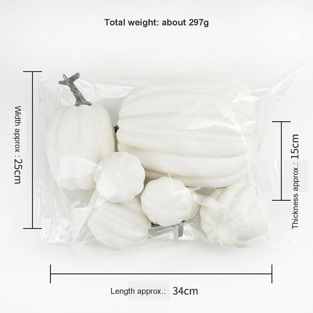 Artificial Assorted Pumpkins Fake Artificial Maple Leaves Halloween 7pcs