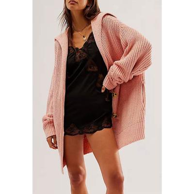 Женский свободный повседневный однотонный свитер большого размера с лацканами, осень/зима