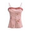 Kaslead New Arrival Women's Clothing Fashion Style Fashion Casual Minimalist Printed All-Matching Lace Top with Narrow Straps