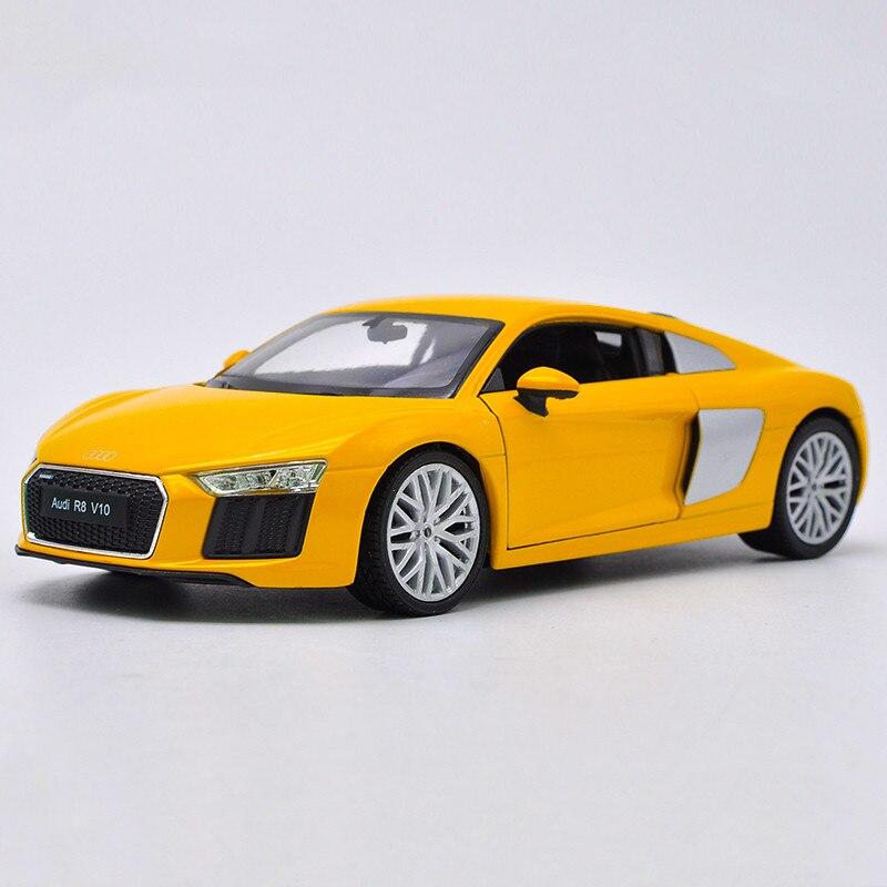 Изысканный 1 :Спортивный автомобиль R8, модель из сплава, 24 шт., Симуляция, Металлическая коллекция и Изысканная подарочная модель, Декор бутика, Бесплатная доставка
