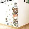 1PC Cute Cartoon Probe Stacked Sitting Small Animal Wall Stickers For Kids Room Bedroom Home Decoration Wall Decor