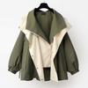 New Arrival Korean Style High-end Women's Fashion Casual Pop-Up Workwear Coat Mid-length Tailored Windbreaker with Waist Tie