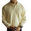 Осенний повседневный свитер, мужские трикотажные рубашки поло с длинным рукавом и отложным воротником, джемперы, топы для мужчин, винтажный трикотаж, однотонные топы