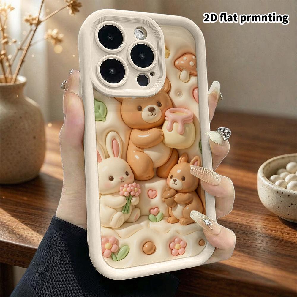 Phone Case: 2D flat design, suitable for iPhone 18 17 16 15 14 13 Pro protective case, forest animal combo, perfect Christmas and Halloween holiday gi