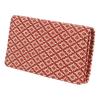 Кейс для визиток Indenya Inden, Большая вместимость, Кожа оленя, Красный с белым лаком, Узор «Алмаз и хризантема», 2501-13-017