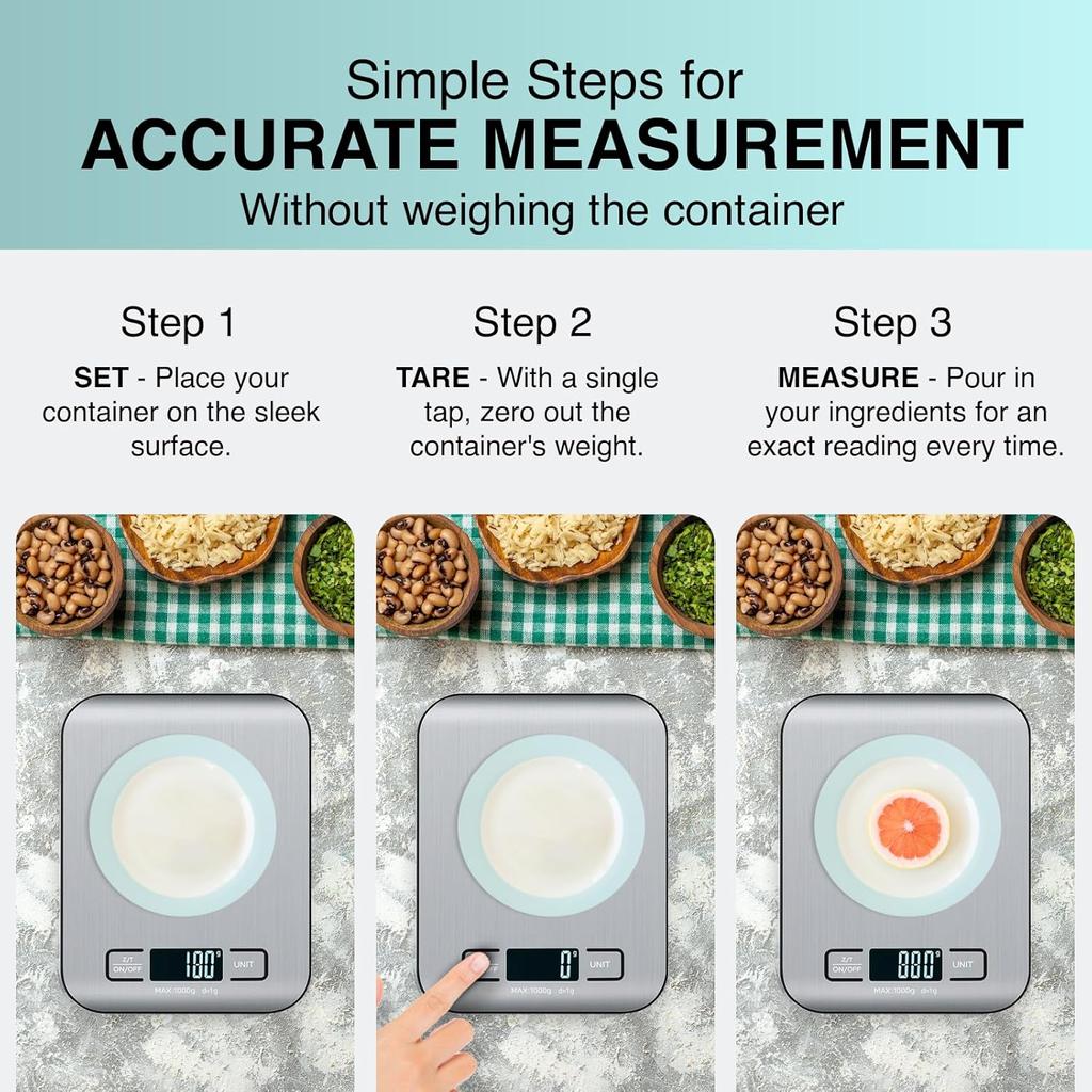 10 шт. перезаряжаемые кухонные весы ювелирные весы электронные весы из нержавеющей стали домашняя кухня электронные весы грамм 5 кг