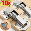 10 Pieces Steel Cabinet Hinges 90 Degree No Drilling with Hydraulic Buffer for Smooth Opening and Closing