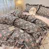 Cotton Bedding Four-piece Set Lace Quilt Cover Bed Sheet Pillowcase