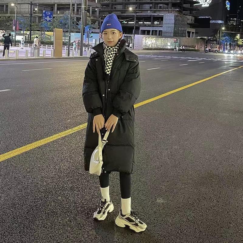 Новое модное осенне-зимнее женское зимнее пальто с капюшоном и большим карманом, глянцевое длинное теплое пальто, женская куртка-пуховик, ватное пальто с хлопковой подкладкой