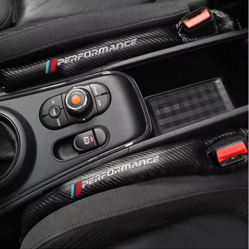 TLOO9 2pcs Carbon Fiber Car Interior Seat Gap Plug Filler Pad For BMW M X1 X3 X5 X6 X7 1 3 4 5 6 7 Series E36 E39 E46 E60 E90 F20 F40