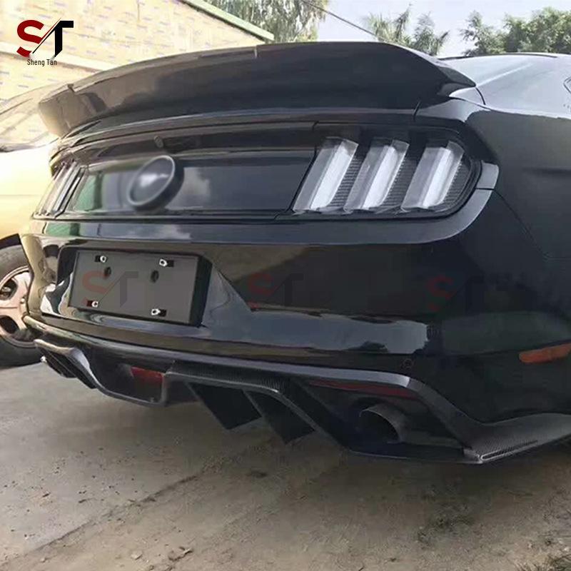 Ford Mustang Carbon Fiber Fenders, GT350 Rear Wing, No-Drill Spoiler Mod.