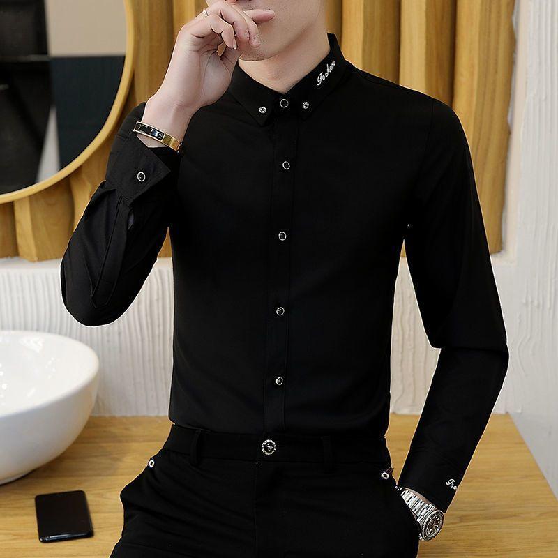 Men's High-Quality Business Formal Long-Sleeve Shirt for Social and Casual Dress Shirts