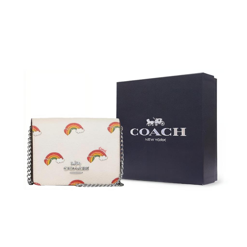 New COACH Cow Leather Wallet, Handbag, Crossbody Bag, Shoulder Bag Women's White CK391-SVCAH