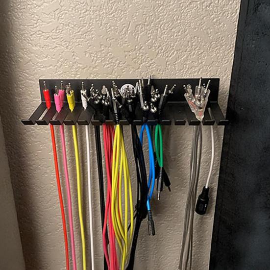 Wall-Mounted Cable Hanger Organizer 20 Slots Studio Storage Holder Cable Organizer for Guitar/Euro Rack/Computer Music Cables
