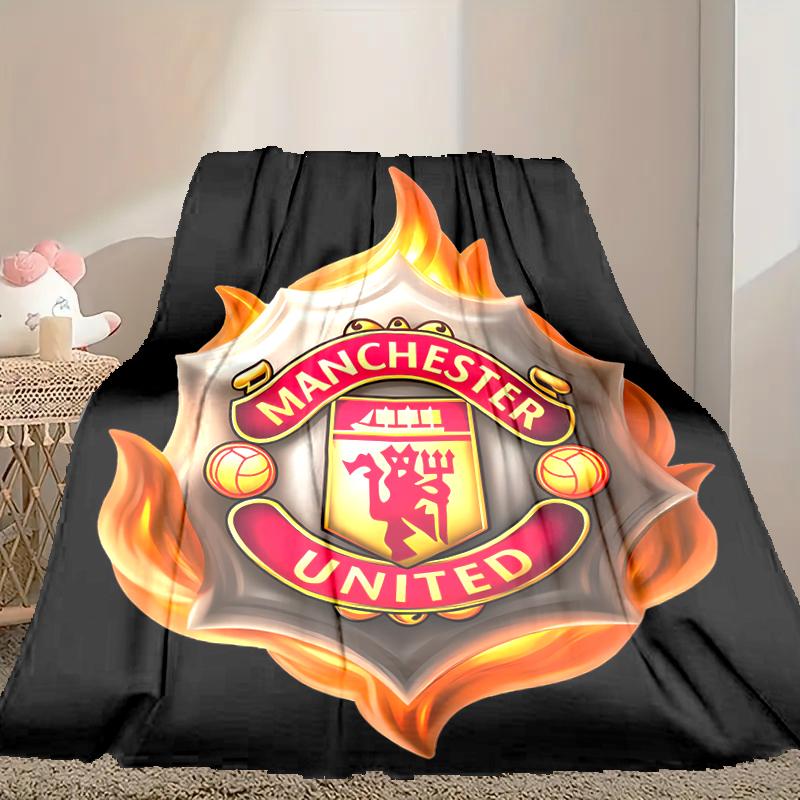 1pc Manchester United Manchester City Blanket, Cozy Printed Throw Blanket, A Heartfelt Gift for Your Family and Friends