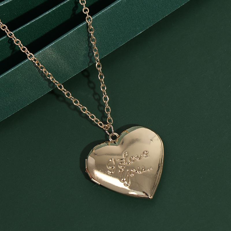 Кулоны-медальоны в форме сердца, открывающиеся, фоторамка, глянцевое ожерелье с семейной фотографией