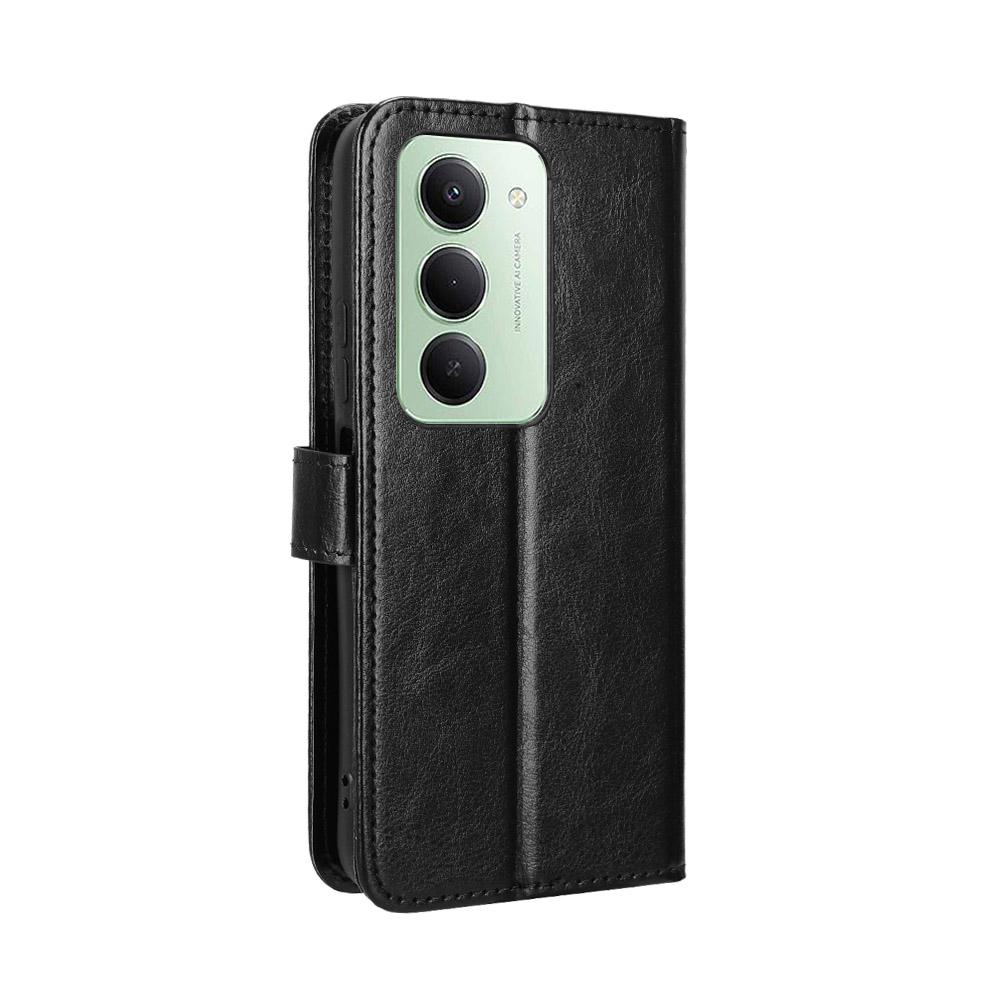 Для Xiaomi Redmi 15 5G (Глобальный) (169 мм) Чехол-кошелек для телефона из искусственной кожи с ремешком, с текстурой «Crazy Horse».