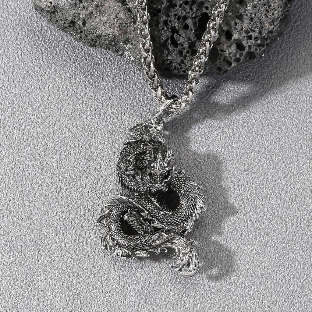 Hip Hop Style Necklace, Men's Personalized Titanium Steel Pendant Necklace, Retro Trendy Men's Jewelry