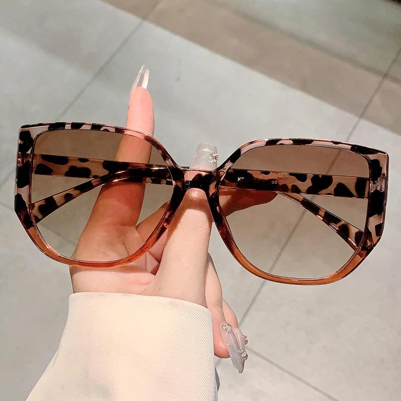 Роскошные Дизайнерские Солнцезащитные Очки Кошачий Глаз с Леопардовым Принтом Женские Винтажные Модные Панк Большой Каркас Сексуальные Женские Очки