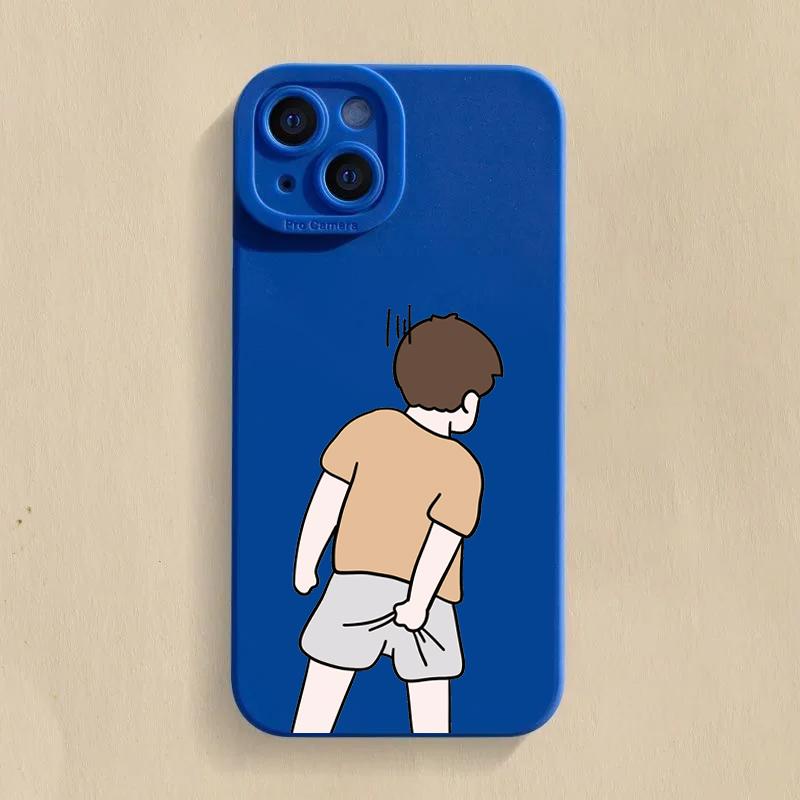 INS Cute Cartoon Couple Silicone Phone Case For Redmi Note 13 12 11 Pro Plus 13 12S 11S 10S Redmi 12 13C Shockproof Cover