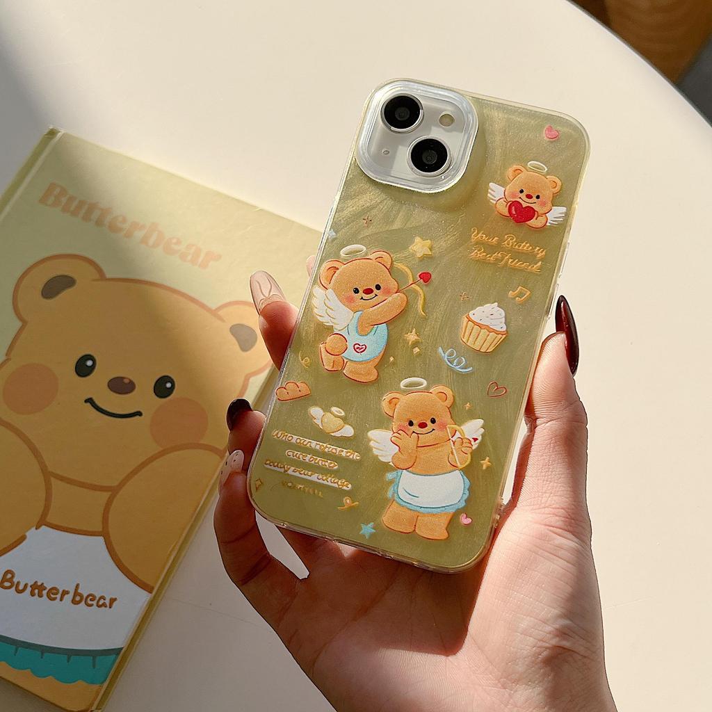 Силиконовый чехол с изображением медведя-купидона для Xiaomi Redmi Note 12 11 Samsung A54 A24 A14 Oppo A78 A58 A38 Tecno Spark 10 30C Funda Painted Cover Soft TPU Bumper