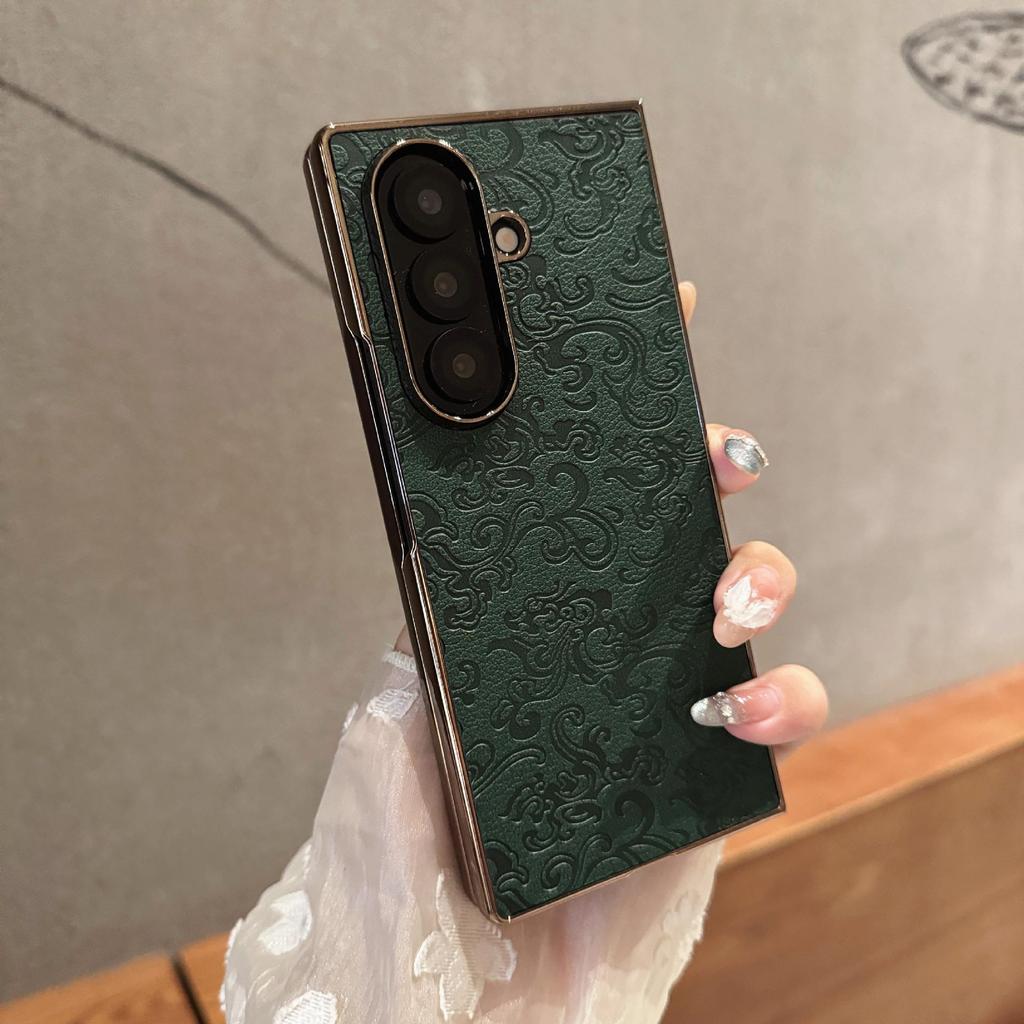 Кожаный защитный чехол с рисунком дракона и пленкой для Samsung Z-Fold7/Z-Fold6/Z-Fold5