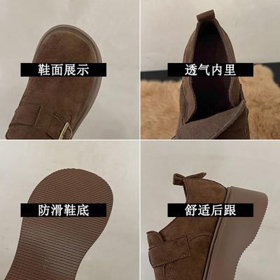 Женские весенние новые повседневные ретро-бокен одинарные туфли на толстой подошве, увеличивающие рост, ленивые на одной педали