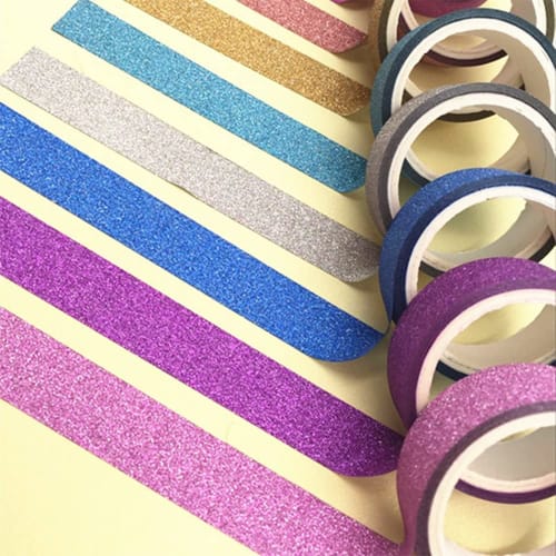 MYLCHBDJ Masking Tape Glitter Tape Cute Paper Tape Set Decorative Tape for DIY Scrapbooking Cards Gift Wrapping 15mm Width (Colorful) 20 Rolls 20 Colo