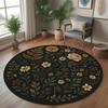 Verdant Greenery Botanical Round Area Rug Magical Aesthetic Living Room Green Home Decor Plant Loving Bedroom Gift Emerald Teal