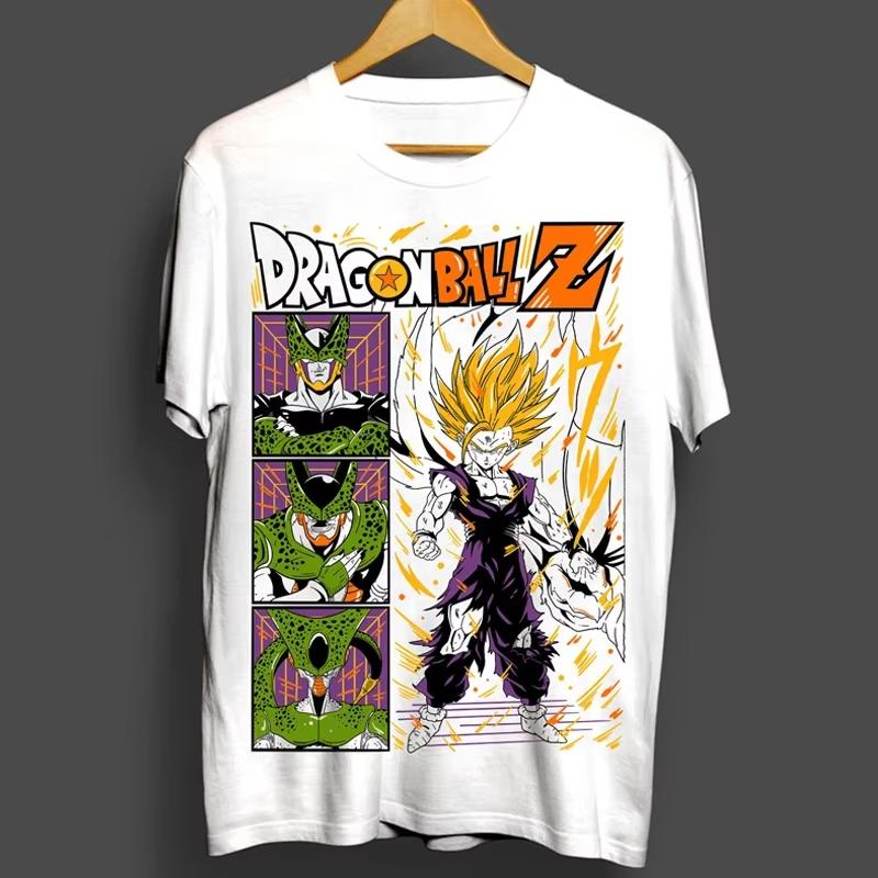2026 Dragon Ball Z Boys and Girls Son Goku T-shirt, Vegeta Cotton Clothing, Funny Short Sleeve Round Neck T-shirt