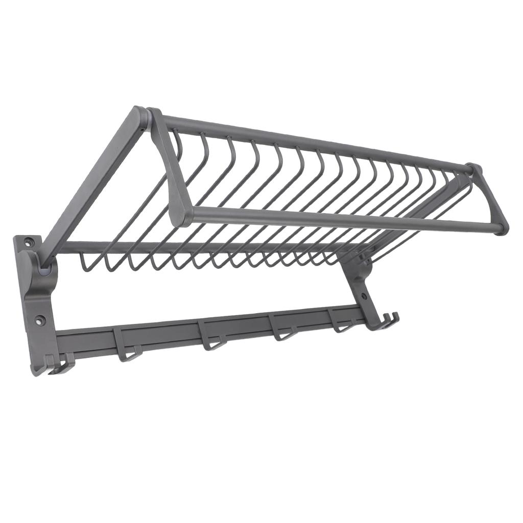 Foldable Towel Shelf Rustproof Space Aluminum Towel Holder Easy Installation Wall Mounted Towel