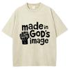 Футболка женская с монограммой и принтом «Made In God's Image», свободная, с коротким рукавом, модная футболка