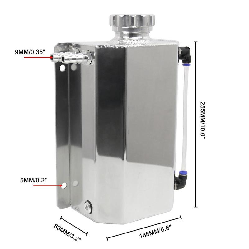2L Coolant Radiator Overflow Tank Visible Coolant Level Square Expansion Reservoir Engine Oil Catch Can Automotive Accessories