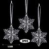 Acrylic Snowflake Drop Icicle Pendants Christmas Clear Crystal Ornaments Xmas Tree Hanging Pendants Home Party Decor
